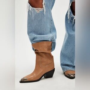 FREE PEOPLE FASTER HORSES FILIGREE BOOTS IN CAMEL LEATHER 36.5 6
